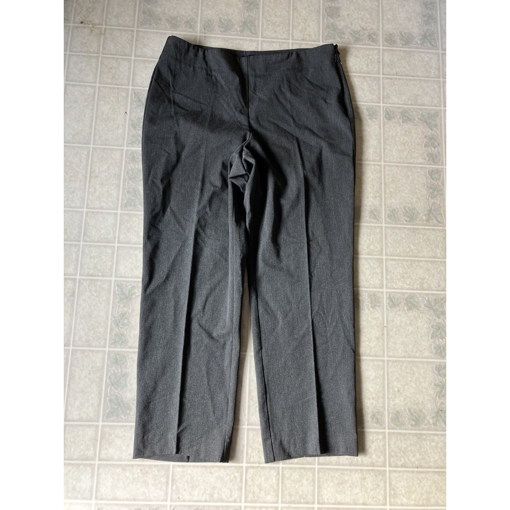 TALBOTS Gray Flat Front Hidden Classic Side Zip Signature Pants Size 12 petite